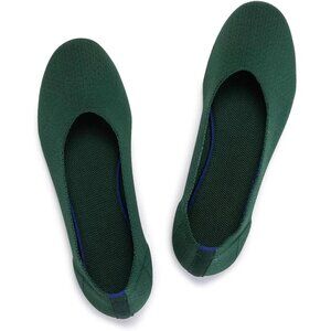 Frank Mully Women’s Green Knit Fabric Round Toe Slip On Ballet Flat Shoes
